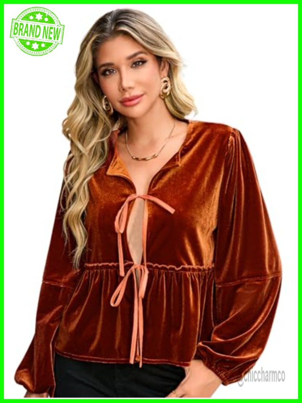 R.Vivimos Velvet Cardigan Tie Front Long Sleeve Cropped Jacket